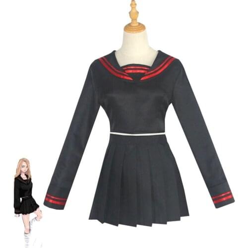 Anime Tokyo Revengers Shiba Yuzuha Cosplay Costume Women Black Uniform Girls Sailor Suit Halloween Carnival Outfits