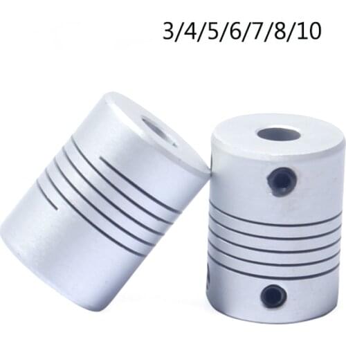 4pcs CNC D19L25 Motor Jaw Shaft Coupler 3mm To 10mm Flexible Coupling OD 19x25mm wholesale Dropshipping 3/4/5/6/7/8/10mm