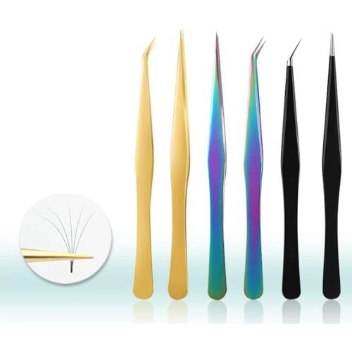 NEW 1 PCS stainless eyelash extension tweezers eyelash tweezers pincet false eyelash tweezers 3D lash tweeze
