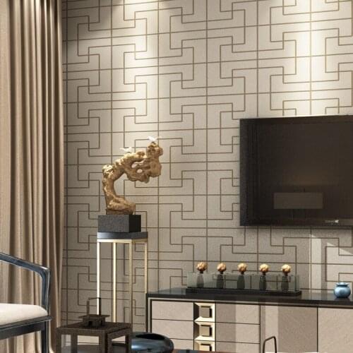 Beibehang Chinese classical panes wallpaper bedroom living room study 3D living room TV background plaid 3d wallpaper roll photo
