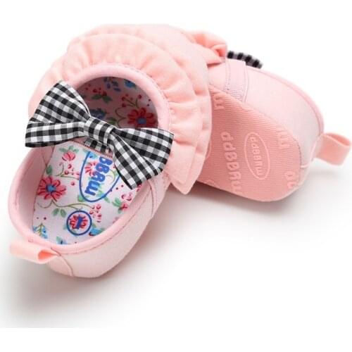 Newborn Baby Girl Shoes Bow Lace Princess Baby Shoes First Walkers Toddler Cotton Girls Shoes Autumn