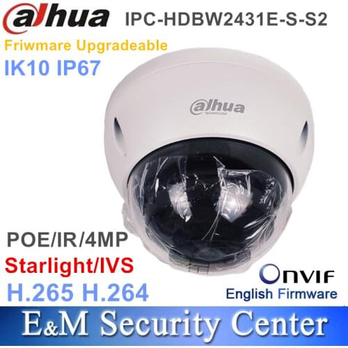 Original Dahua IPC 4MP IPC-HDBW2431E-S-S2 Replace IPC-HDBW4433R-S WDR IR IVS Starlight POE Mini Dome Network Camera