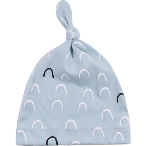 Autumn Cotton Knotted Hats For Newborn Baby Boys Girls Print Sleep Caps Unisex Baby Hats Lovely Infant Caps Baby Hats