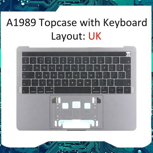 FULL Assembly Topcase for MacBook Pro 13 A1989 space gray Uk with keyboard trackpad speakers tachbar battery TOP CASE TOPCASE