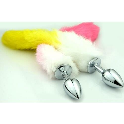 Adult Sex Products Buttplug Anus Dilator Long Tail Plug Fox Tail Anal Plug Sex Toys Woman Anal Stimulator Metal Butt Plug