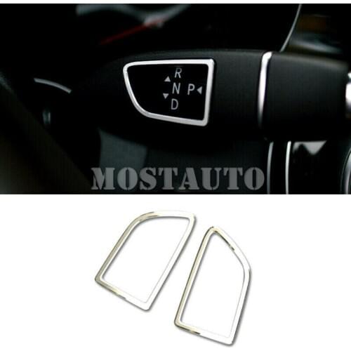 For Mercedes Benz GLC X205 2015-2017 Aluminum Alloy Interior Shift Rod+Wiper Cover Trim 2pcs Car Accessories Interior Car Decor