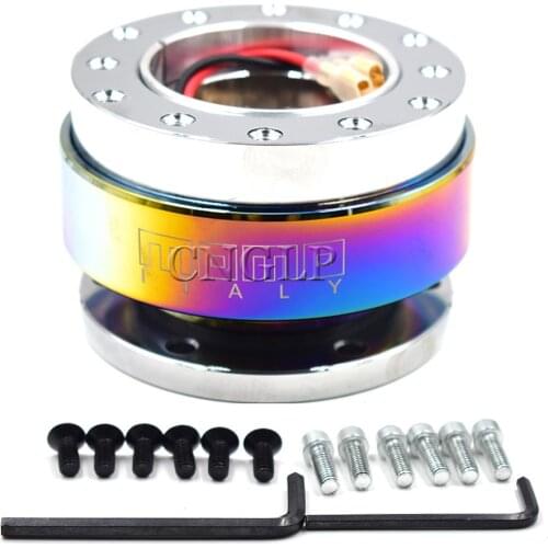 Universal Racing Steering Wheel 6 Hole Aluminum Car Quick Release Steering Wheel Snap Off Hub Adapter Boss Kit