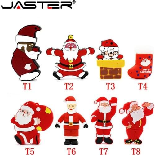 JASTER USB Flash Pen Drive Cartoon Snowman Christmas Tree Gifts 4GB 8GB 16GB 32GB 64GB Santa Claus Pendrive
