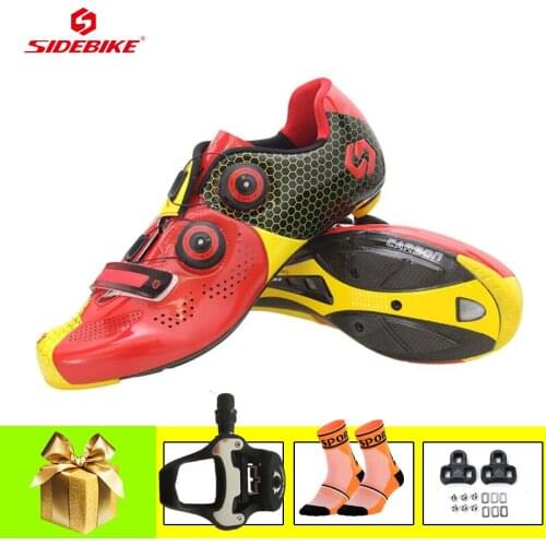 SIDEBIKE carbon cycling shoes road men women breathable sapatilha ciclismo bicycle sneakers self-locking ultra-light bike shoes