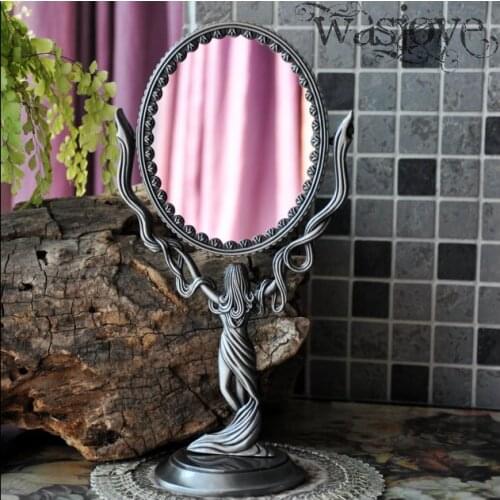 Fregas high-end retro-turning American-European desk mirror double-sided cute little desktop Princess Makeup dressing mirror