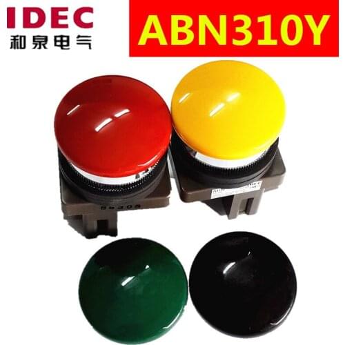 [ SA ]Japan and spring IDEC 30mm push button switch mushroom head self-resetting ABN310Y RED BLACK GREE yellow 1N0--10PCS/LOT