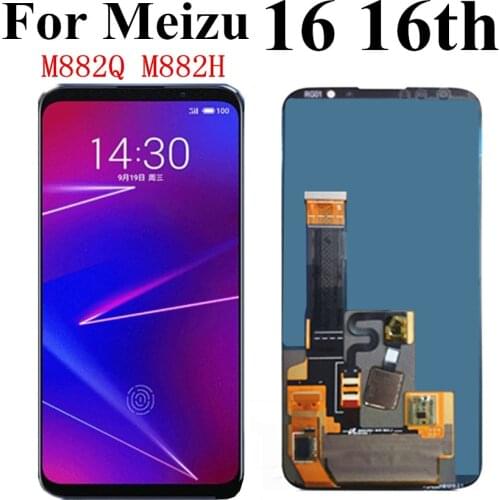 Super AMOLED LCD For Meizu 16 16th M882Q M882H LCD Screen Display+Touch Panel Digitizer Assembly 6.0" for Meizu 16 LCD