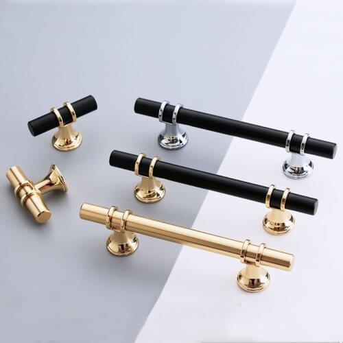 Gold Furniture Handle Cabinet Knob and Handle Drawer Knobs Cupboard Pulls Kitchen Handle Pull Black Handle for Furniture