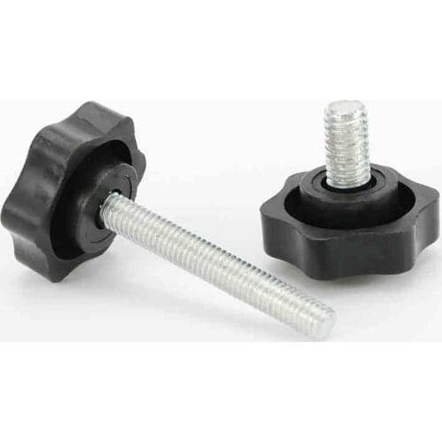 1/2/5/10pcs M4 M5 M6 Black Plum Bakelite Thumb Screws Knob Bolt Star Knob Hand Tighten Screw Thumbscrews