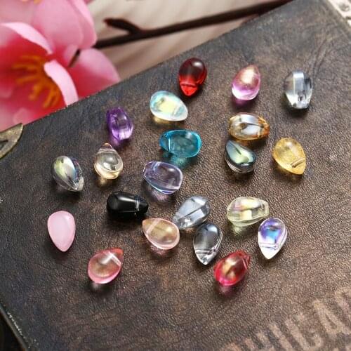 10 pieces of 6 * 9mm water drop glazed beads crystal ancient style hair accessories hairpin material handmade diy beaded