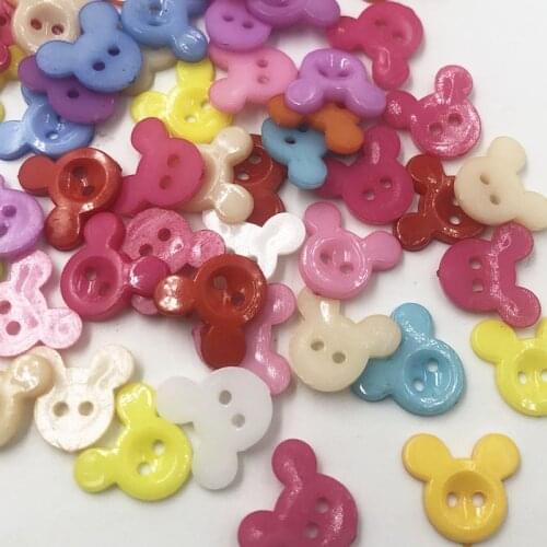 100pcs Head Plastic Button/craft 2 holes lot Mix PT31
