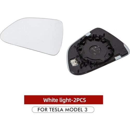 2 PCS /Pair Tesla Rear view Mirror Protect Frame Cover Glass 2020 for Tesla Model 3 Rear View Mirror Rain Eyebrow Cover White