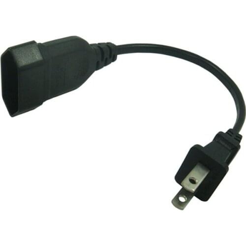 20CM NEMA 1-15P 2 PIN male to EU VDE 2 socket AC Short Power Cable Cord Adapter Charger Monitor 10A 250V IEC320