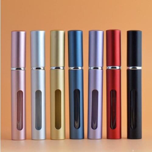 5ML Portable Mini Aluminum Refillable Perfume Bottle With Spray Empty Cosmetic Containers With Atomizer Travel Spray Air M19C