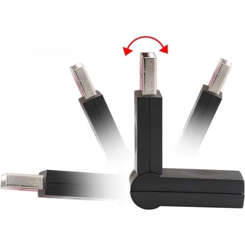 Fixed bending 45 to 180 degree USB 2.0 A Male to Female Angled Adaptor