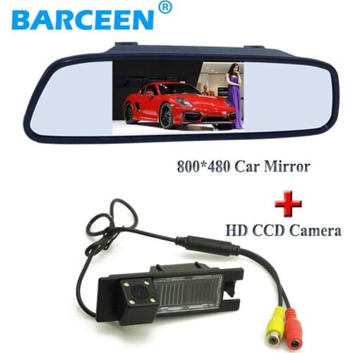 4.3" hd lcd car parking mirror with 4 led car rearview camera for Opel Astra H /Corsa D/ Meriva A /Vectra C/Zafira B/FIAT