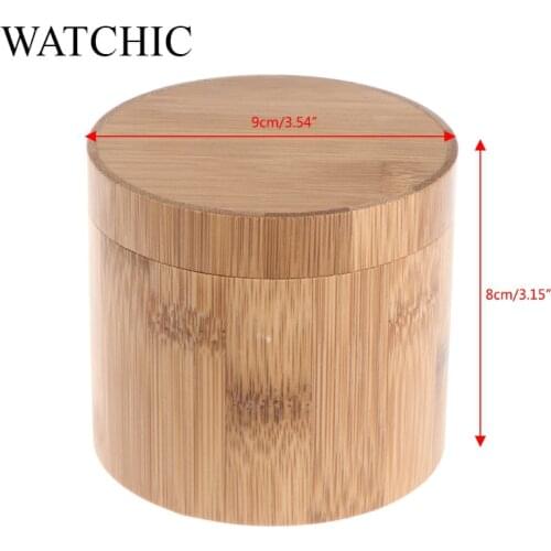 Minimal style Watch Storage Display Natural Bamboo Case Box For Watches Travel Jewelry Box with watch Pillow