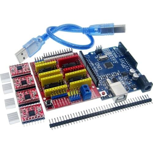 Cnc shield v3 engraving machine 3D Printer+ 4pcs A4988 driver expansion board UNO R3 with USB cable