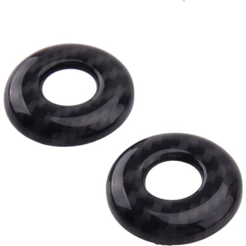 CITALL Carbon Fiber Style Door Lock Pin Knob Ring Decor Cover Trim Fit for Dodge Challenger 2014 2015 2016 2017 2018 2019 2020