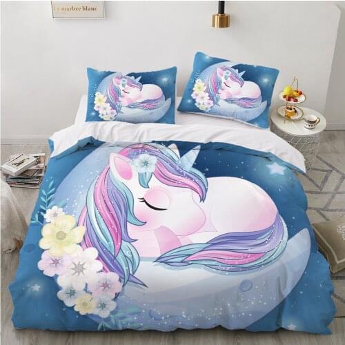 Kids Bedding Set for baby cartoon duvet cover set for home bed linen bedclothes family sets Euro Blanket cover unicorn
