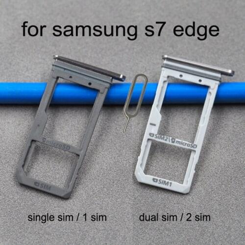 For Samsung Galaxy S7 Edge G935 G935F G935FD G935A Original Phone Housing New SIM Card Adapter And Micro SD Card Tray Holder