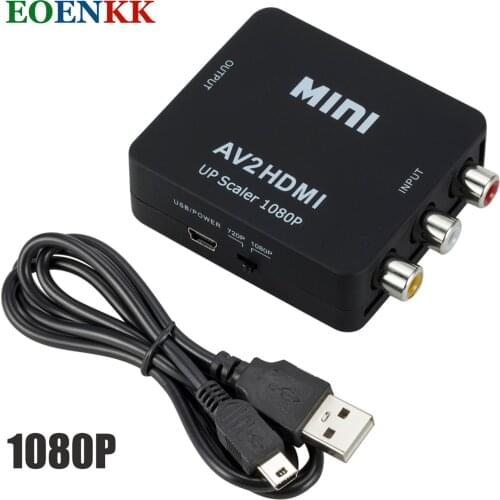 EOENKK HDMI-compatible to AV RCA Converter AV/CVSB L/R Video Box HD 1080P 60Hz HDMI2AV Support NTSC PAL Output HDMIAV