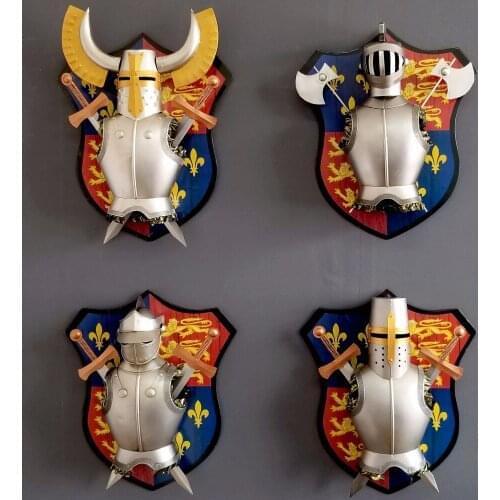 European Medieval Creative Vintage Armor Samurai Mural Stereo Iron Bars Internet Cafe Wall Decoration