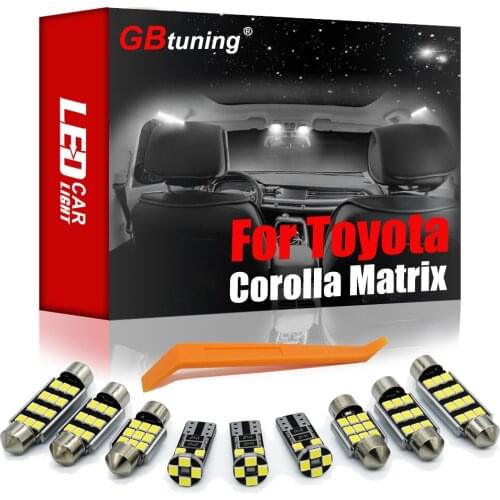 GBtuning Canbus LED Interior Light Kit 8PCS For Toyota Corolla Matrix 2002-2008 Vehicle Autoo Map Trunk Bulb Lamp Accessories