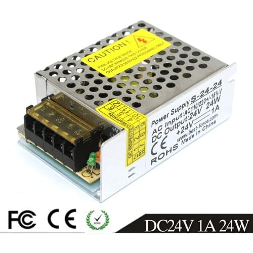 DC Power supply 24V 1A 24W Switch Power Driver Transformers 100-240V AC TO DC24V SMPS for Led Strip Light Lamp CCTV 3D Printer