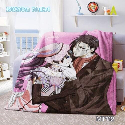 IVYYE Black Butler Anime Customized Blanket Plush Velvet Warm Decoration Bed Home Throw Sofa Blankets Unisex Gifts NEW