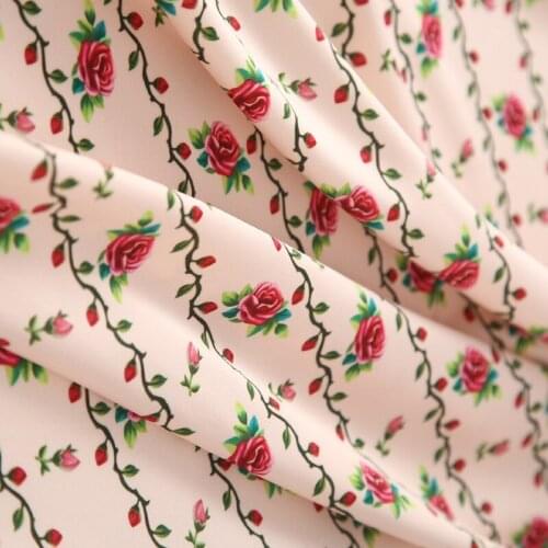 Custom production printed polyester fabric cloth 147 cm width brand fashion clothing dress fabric pajamas wholesale