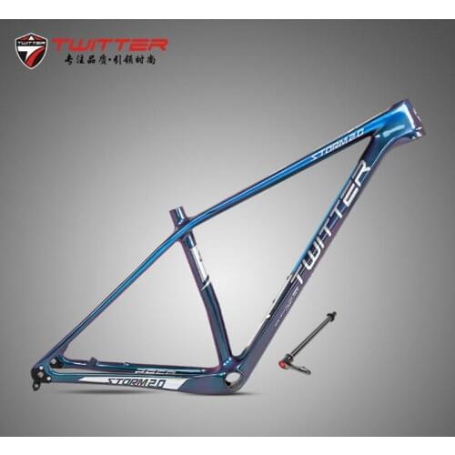 MTB Carbon Frame Twitter Storm2.0 Thru Discolored 27.5*15" 17" Cycling 29*15"17"19" XC Bike Frame 42*52 Tapered Tube BB92 EPS