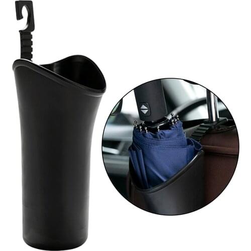 Multi-Function Auto Car Umbrella Holder Bucket Storage Box Bucket Garbage Can Hanging Organizer Black