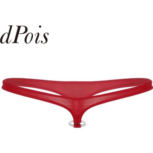 Man Low Waist Mens Panties with O ring Men Underwear Soft Briefs Male Sexy Underwear Homme Underpants Black Red