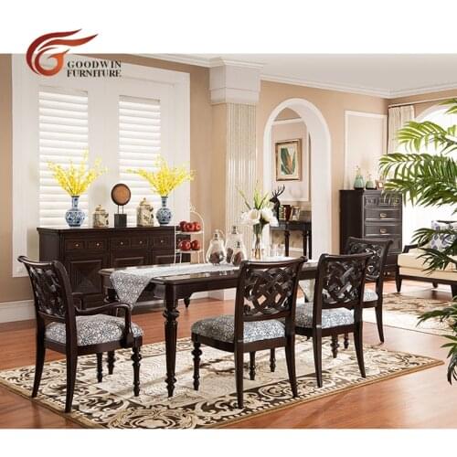 Dining room furniture table set and side chair and arm chair Набор мебели для столовой ensemble de table de dîner WA421