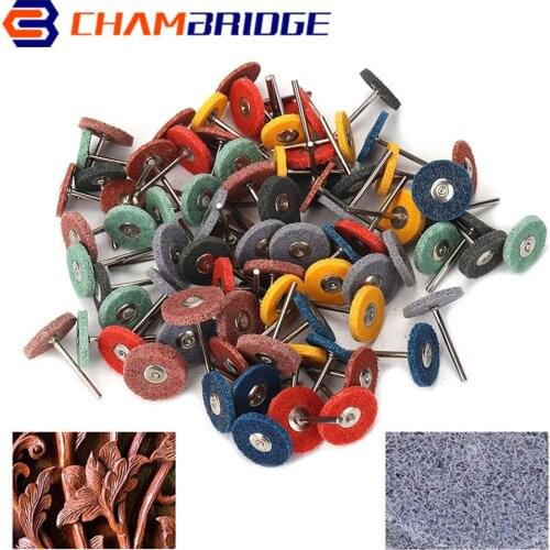 180-1500 Grit Fiber Grinding Head Nylon Wheel Pad Abrasive Tip With 3mm Shank Rod Mini Brush Sanding Buffing Polishing Tools