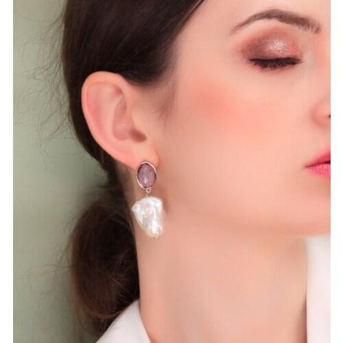 Fashion New Arrival Pearl Stone Drop Earring For Women Appointment Date Gift Earring Jewelry Accessory Wholesale Handmade