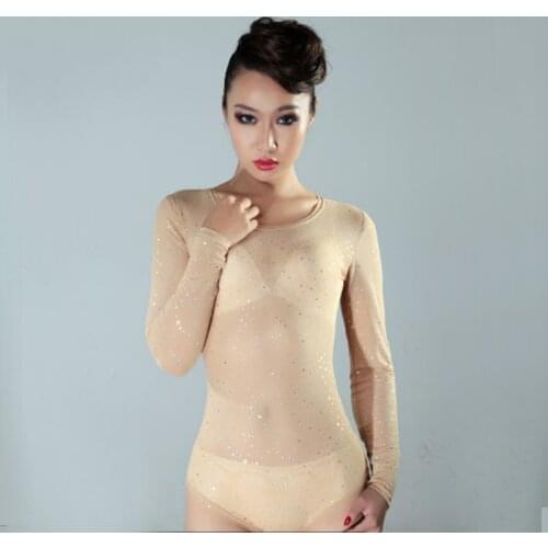 New bar nightclub concert singer danc dj sexy perspective network laser sequins long-sleeved tight stage performance costumes
