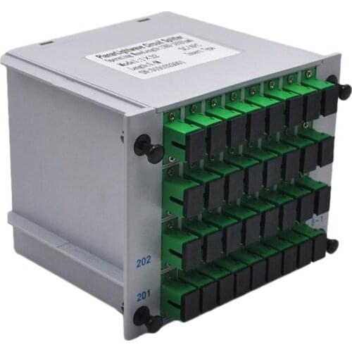Free Ship 1*32 SC/APC Fiber Optic Splitter 1x32 Optical PLC Splitter Cassette Box Card Inserting Type Optical FTTH PLC Splitter