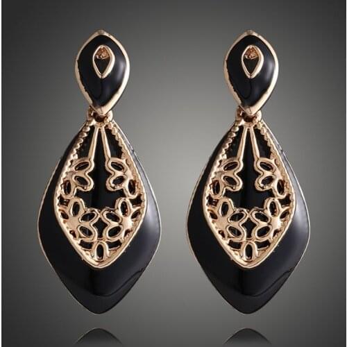 2021 Sale Earrings Women Fashion jewelry Crystal from Swarovskis Hollow double alloy drop earrings For female 2 Colors