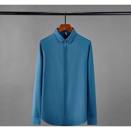 Classic Solid Color Mens Shirts High Quality Long Sleeve Business And Casual Party Male Shirts Fashion Slim Fit Party Man Shirts