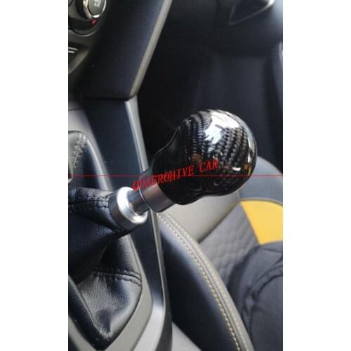 QDAEROHIVE Carbon fiber car Gearshift knob fitting for Ford Fiesta Focus RS ST model genuine carbon fiber