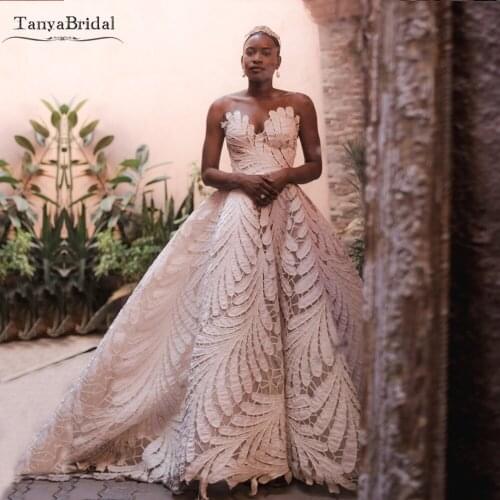 Unique Lace Wedding Dresses Sweetheart Elegant Princess Bridal Gowns Zipper Back Fashion Engaged Noivas Chic DW553