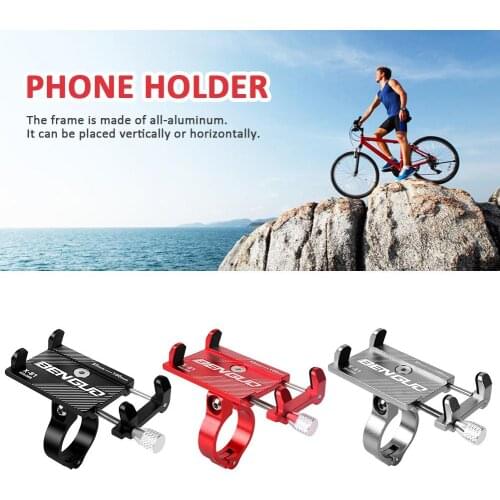 Bicycle Phone Holder Bracket Adjustable Handlebar Clip Stand Anti-Slip Aluminum Alloy Mobile Phone Holder