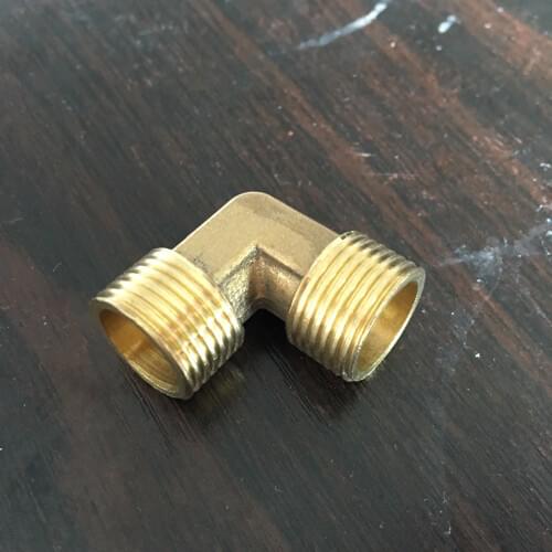 Air Water Tube 3/8" x 3/8" BSPT Male Thread Right Angle Equal Elbow Brass Connector